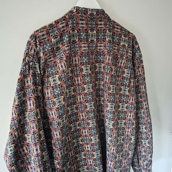 NWOT Jhane Barnes XL Vintage 90s Dadcore Retro Jacquard Artsy Button Down Shirt - Picture 15 of 16